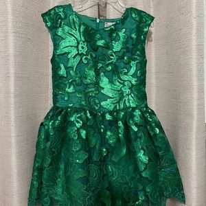 Halabaloo Girl’s Green Sequined Dress Size 4 Yrs.